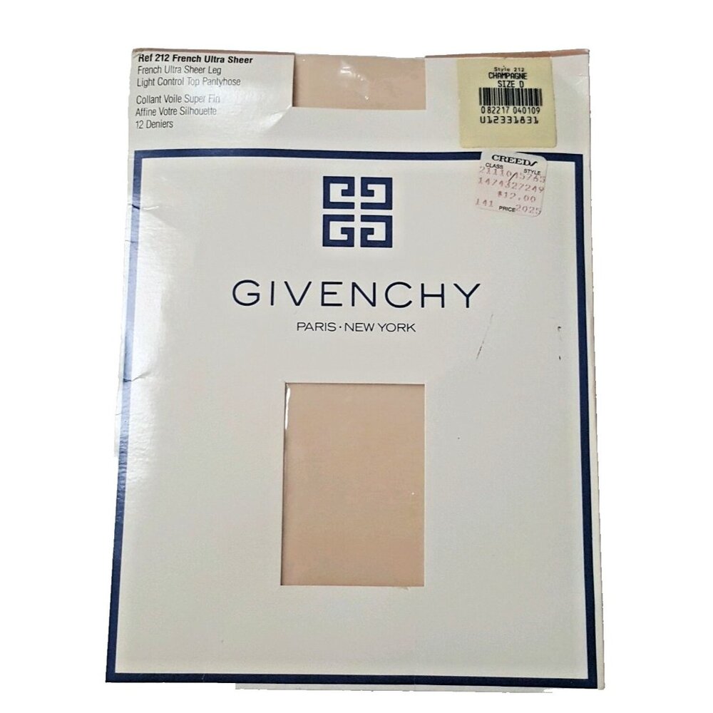 New old stock vintage GIVENCHY French Ultra Sheer Light control top Pantyhose  D